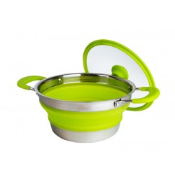 PENTOLA IN SILICONE RIPIEGABILE CON COPERCHIO IN VETRO - CAMP4