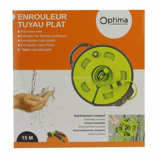 Tubo Acqua piatto da 15 m con avvolgitubo