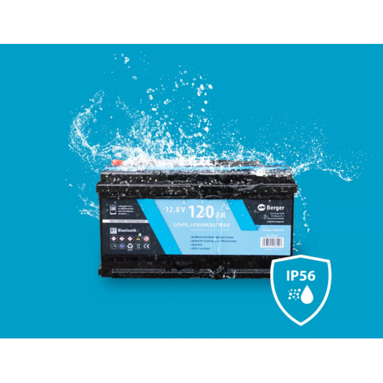 Batteria al Litio Berger LiFePO4 120 Ah 12 V con Bluetooth