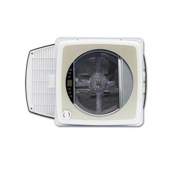 Oblò Ventilato Plus Fan Nero 40 x 40 con Oscurante integrato, Led e Telecomando