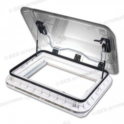 Oblò ExtraVent 70 Camper 50x70 con LED, Oscurante e Zanzariera Plissettati