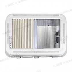Oblò ExtraVent 70 Camper 50x70 con LED, Oscurante e Zanzariera Plissettati