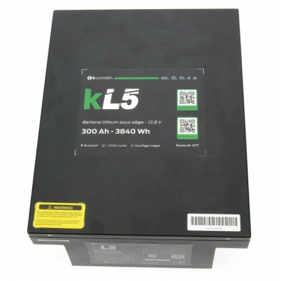 Batteria al Litio KL5 LIFEPO4 300Ah Bluetooth Sotto Sedile Riscaldata