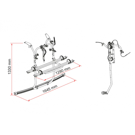 Portabici Fiamma Carry-Bike Ford Custom V710 Deep Black
