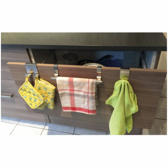 Set Ganci da Appendere 3 Pezzi con Barra Estensibile 23–36 cm - Senza Forare