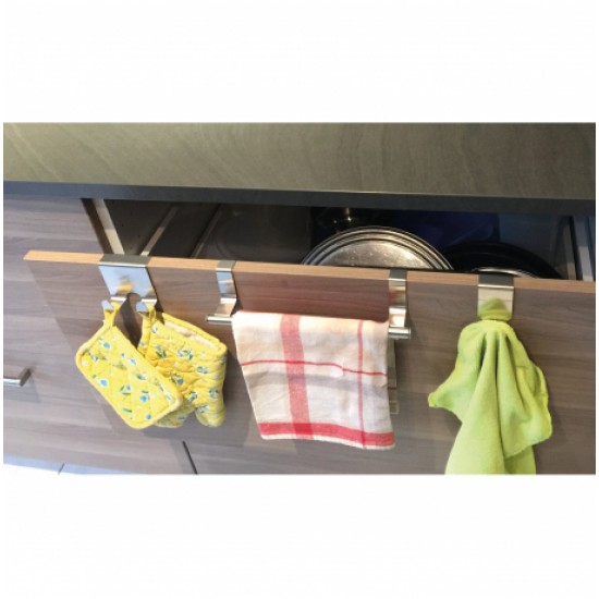 Set Ganci da Appendere 3 Pezzi con Barra Estensibile 23–36 cm - Senza Forare