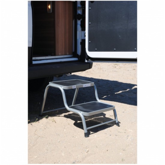 Gradino Doppio in Acciaio per Camper e Roulotte