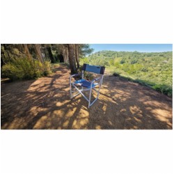 Sedia Regista Havana Blu scuro / Nero in Alluminio Pieghevole