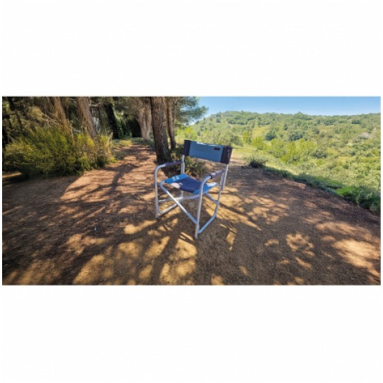 Sedia Regista Havana Blu scuro / Nero in Alluminio Pieghevole