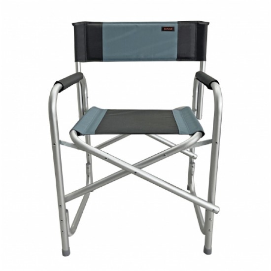 Sedia Regista Havana Blu chiaro / Grigio in Alluminio Pieghevole