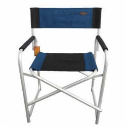 Sedia Regista Havana Blu scuro / Nero in Alluminio Pieghevole