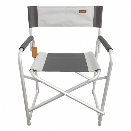 Sedia Regista Havana Grigio chiaro / Grigio scuro in Alluminio Pieghevole