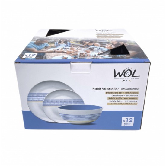 Set Stoviglie 12 Pezzi in Melamina Olympia