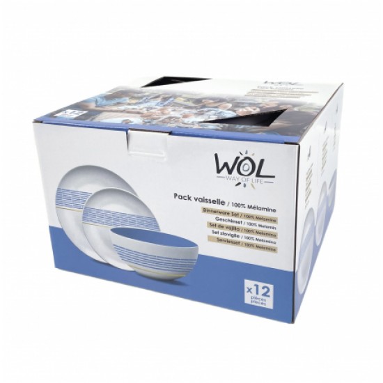 Set Stoviglie 12 Pezzi in Melamina Olympia