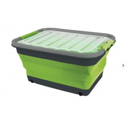 CONTENITORE PIEGHEVOLE DA 30LT CON COPERCHIO E RUOTE
