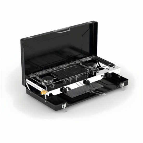 Fornello a Gas INCASA 2 Fuochi con Grill/Tostapane Integrato