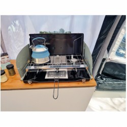 Fornello a Gas INCASA 2 Fuochi con Grill/Tostapane Integrato