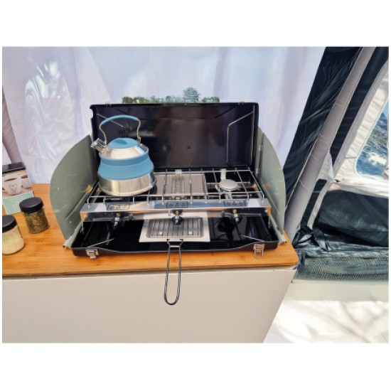 Fornello a Gas INCASA 2 Fuochi con Grill/Tostapane Integrato