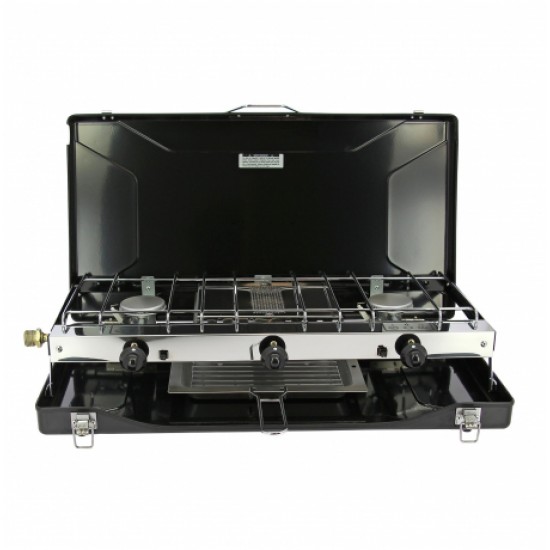 Fornello a Gas INCASA 2 Fuochi con Grill/Tostapane Integrato