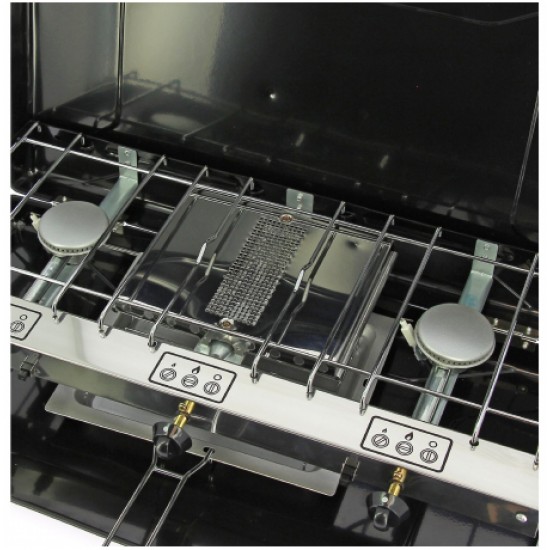 Fornello a Gas INCASA 2 Fuochi con Grill/Tostapane Integrato