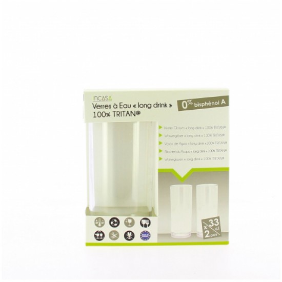 Set Bicchieri Acqua/Drink 2 pezzi LongTritan 33 cl Infrangibili