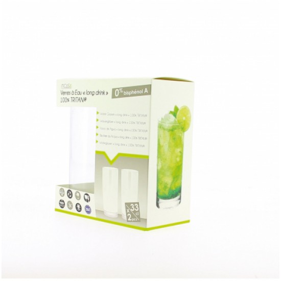 Set Bicchieri Acqua/Drink 2 pezzi LongTritan 33 cl Infrangibili