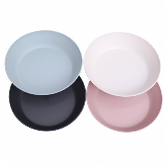 Set Piatti Fondi 4 Pezzi in PLA 20 cm Ecologici