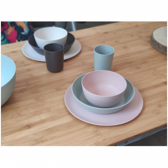 Set Piatti Fondi 4 Pezzi in PLA 20 cm Ecologici