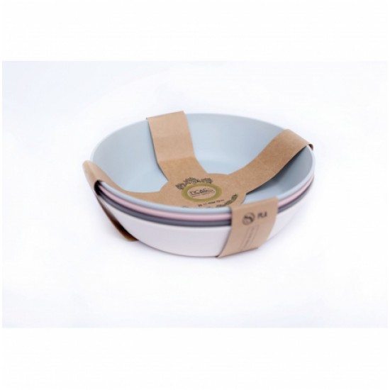 Set Piatti Fondi 4 Pezzi in PLA 20 cm Ecologici