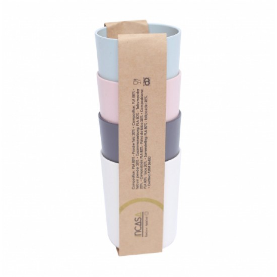 Set Tazze 4 pezzi in PLA 280 ml Ecologiche