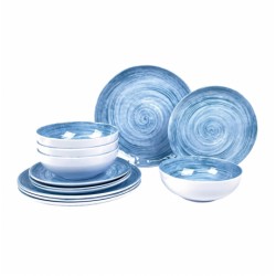 Set Stoviglie Melamina 12 Pezzi Celeste