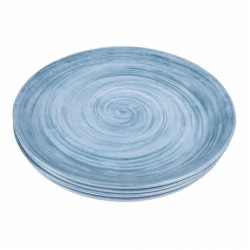 Set Piatti Melamina 4 Pezzi Celeste 28 cm