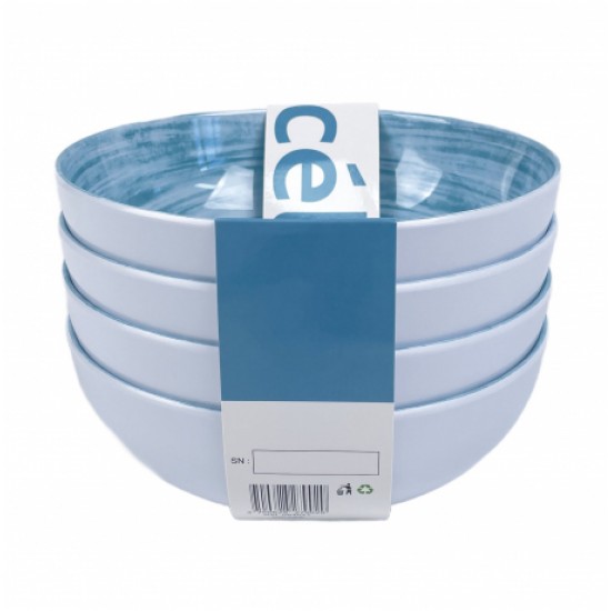 Set Ciotole 4 Pezzi in Melamina Céleste Camper e Campeggio