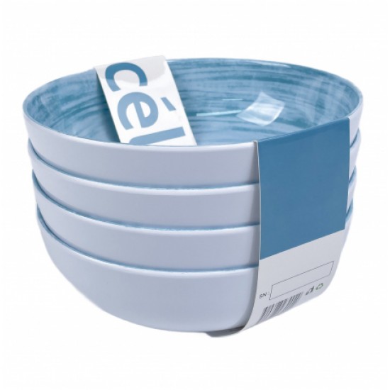 Set Ciotole 4 Pezzi in Melamina Céleste Camper e Campeggio