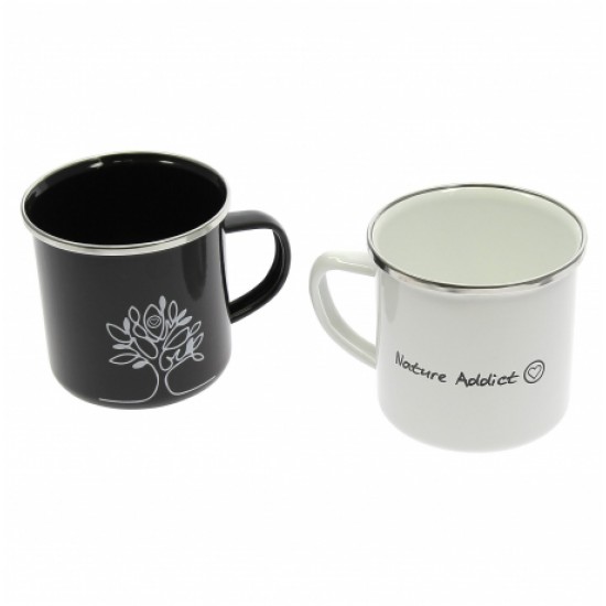 Set Tazze x 2 Acciaio Smaltato 350 ml Camper