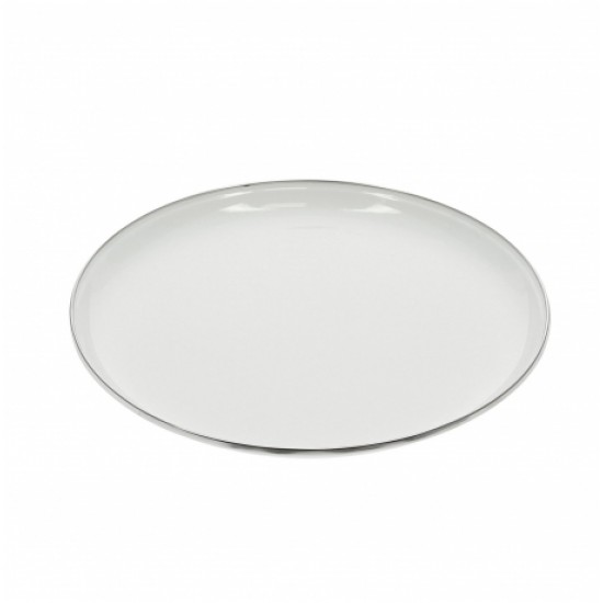 Set Piatti Piani Acciaio Smaltato 2 Pezzi 28 cm