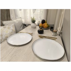 Set Piatti Piani Acciaio Smaltato 2 Pezzi 28 cm