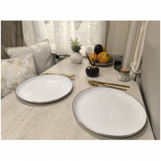 Set Piatti Piani Acciaio Smaltato 2 Pezzi 28 cm