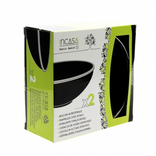 Set Ciotole Acciaio Smaltato 2 Pezzi 14,5 cm