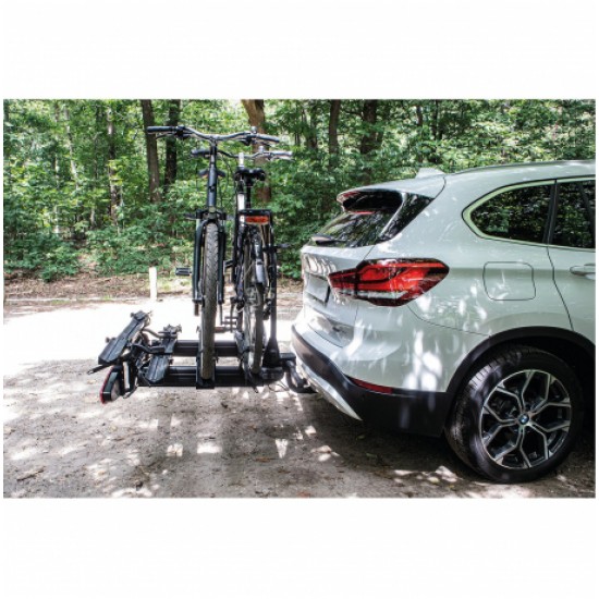 Portabici per Gancio Traino Spinder SL3 Scorrevole - 3 Bici (Espandibile a 4) con Bloccaggio a Chiave