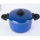 Set pentole in alluminio 9 pezzi blu/nero con rivestimento anti-aderente - ideale per campeggio