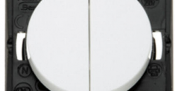 Interruttore A 2 Doppio Completo Monoblocco Con Placca Bianca Compatibile Plana - Foto 5