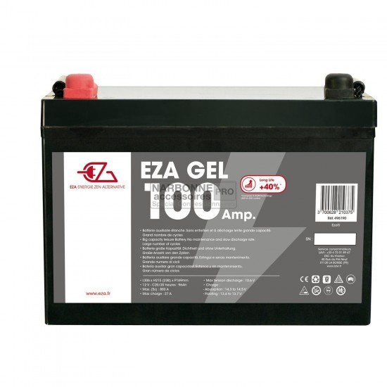 BATTERIA PER SERVIZI AL GEL 100 AH - EZA