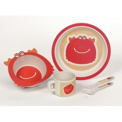 SET STOVIGLIE GRANCHIO IN FIBRA DI BAMBOO PER BAMBINI