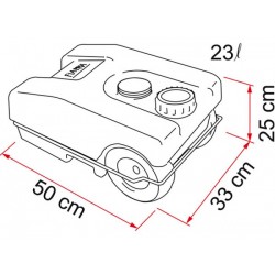 TANICA PORTATILE ACQUE GRIGIE DA 23 LITRI ROLL TANK 23 W - FIAMMA