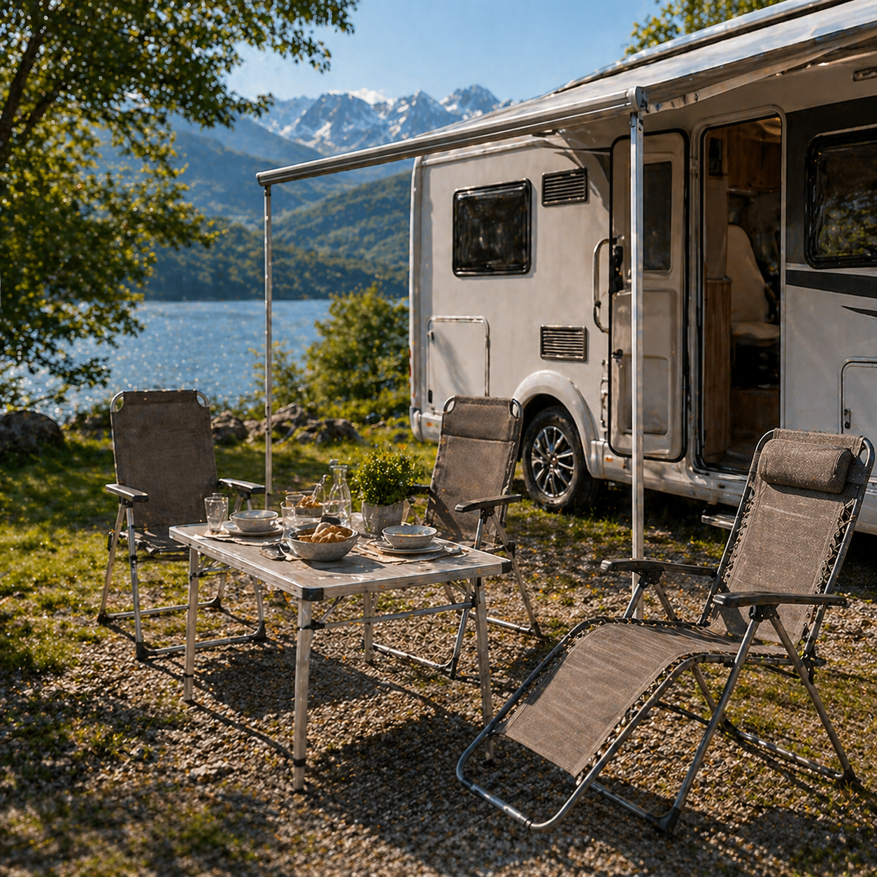 Tavoli, sedie e sdraio da campeggio per camper e caravan